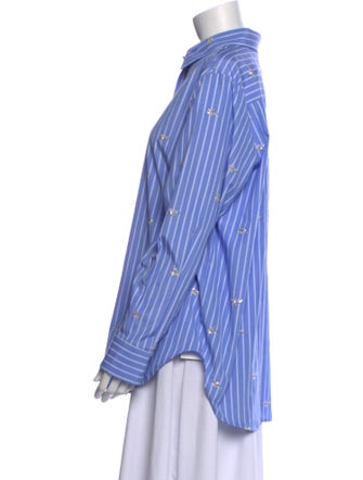 Piazza Sempione Striped Long Sleeve Button-Up Top