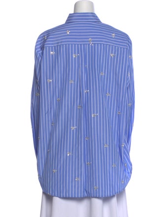 Piazza Sempione Striped Long Sleeve Button-Up Top