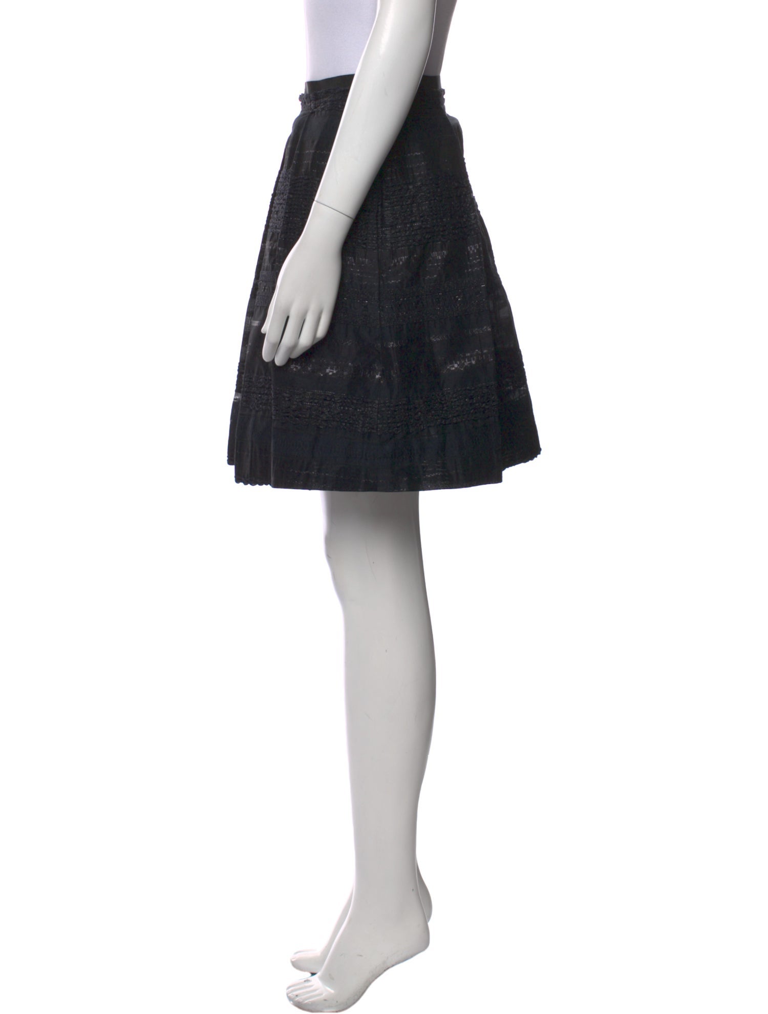 Piazza Sempione Pleated Accents Knee-Length Skirt