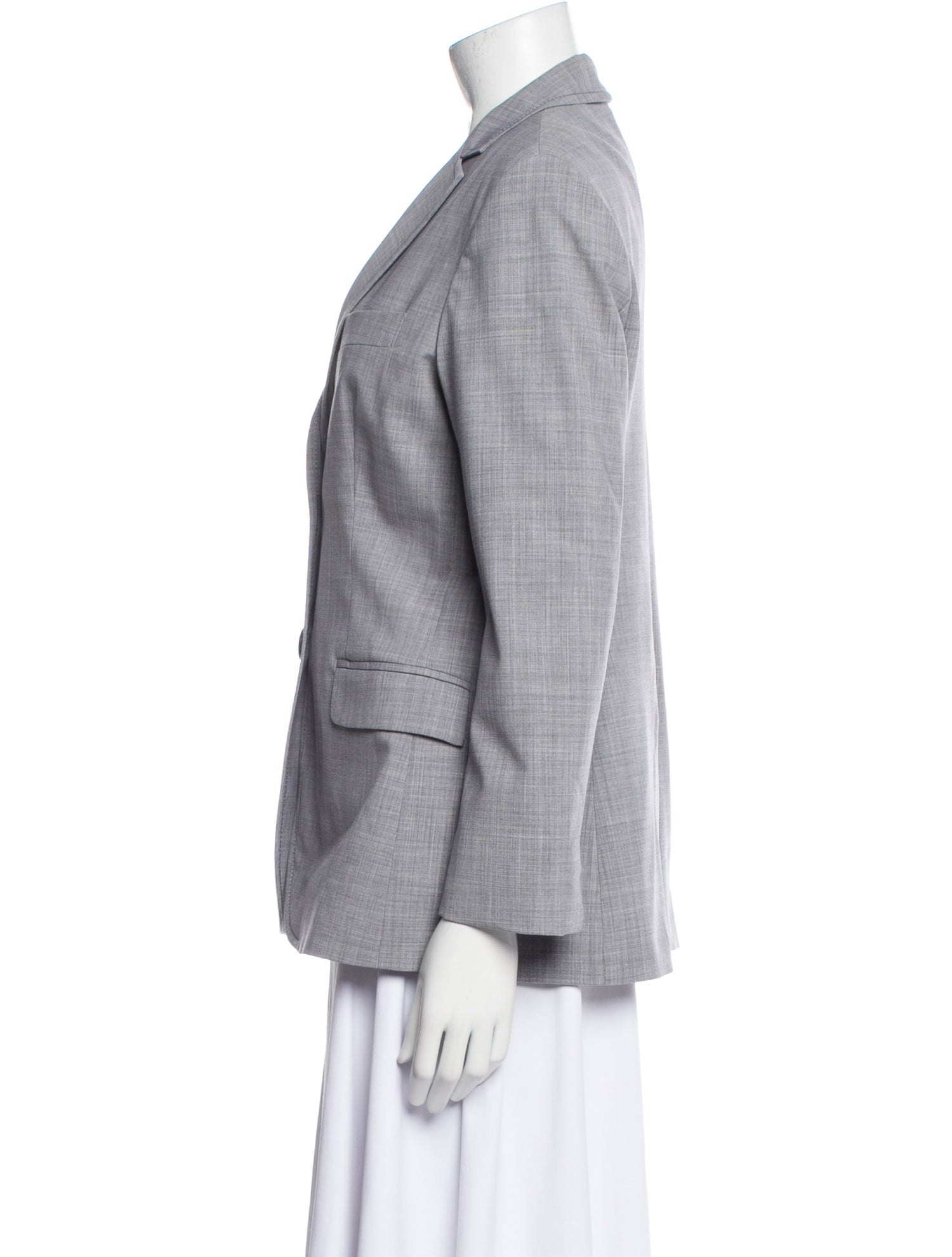 Piazza Sempione Virgin Wool Plaid Print Blazer