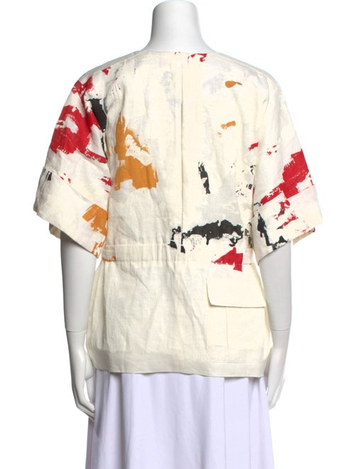 Piazza Sempione Linen Printed Blouse