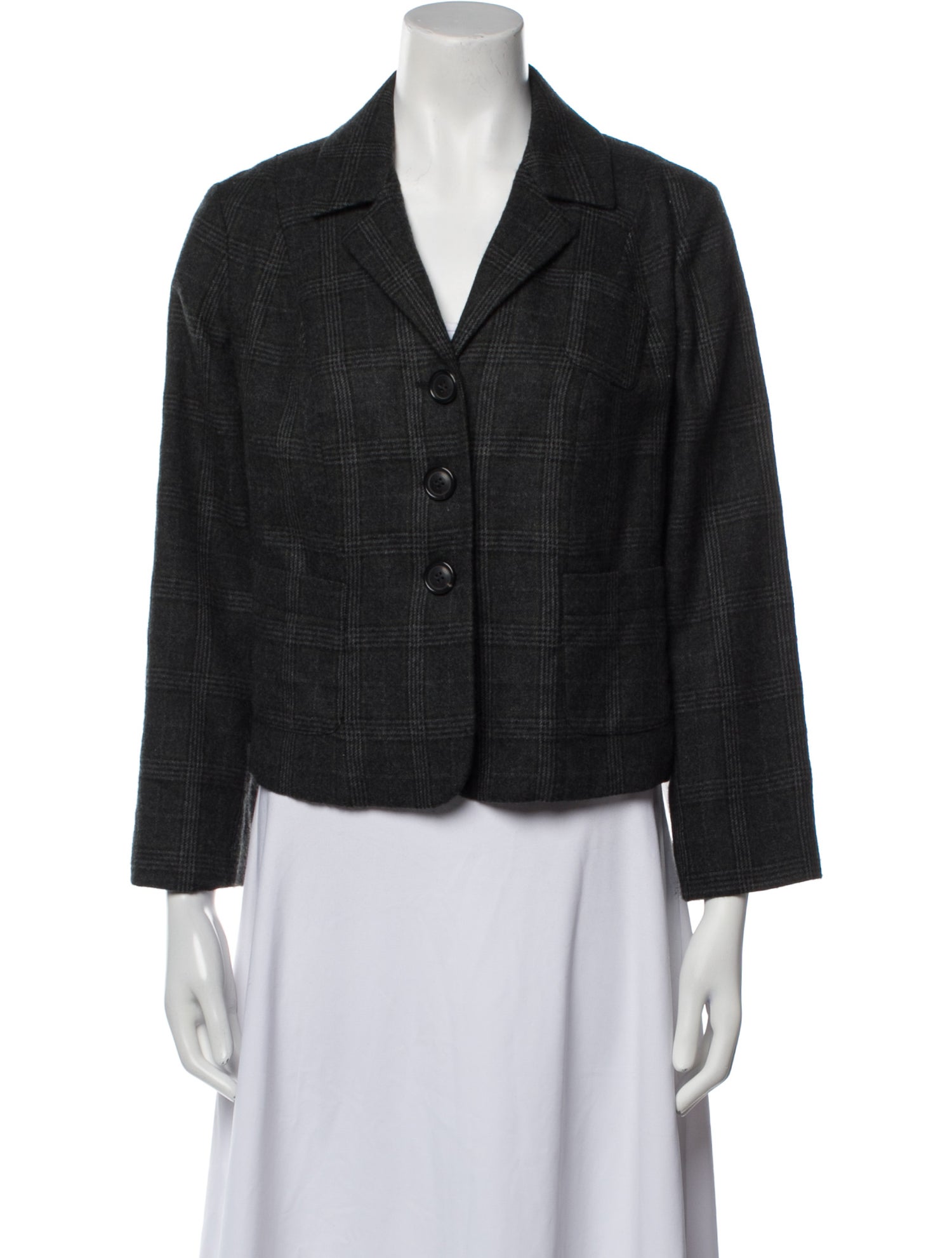 Piazza Sempione Cashmere Plaid Print Blazer
