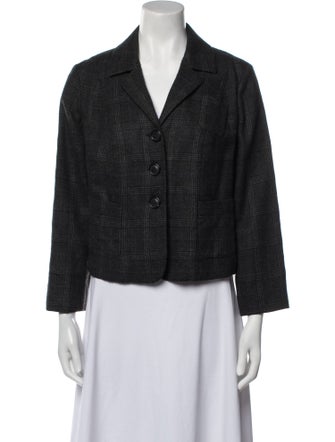Piazza Sempione Cashmere Plaid Print Blazer