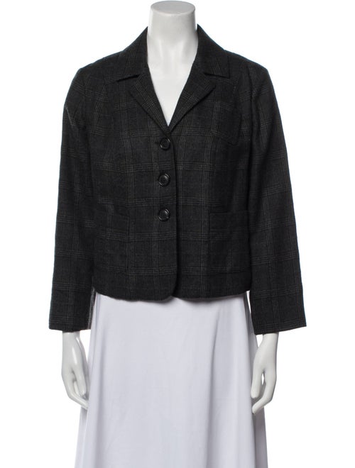 Piazza Sempione Cashmere Plaid Print Blazer