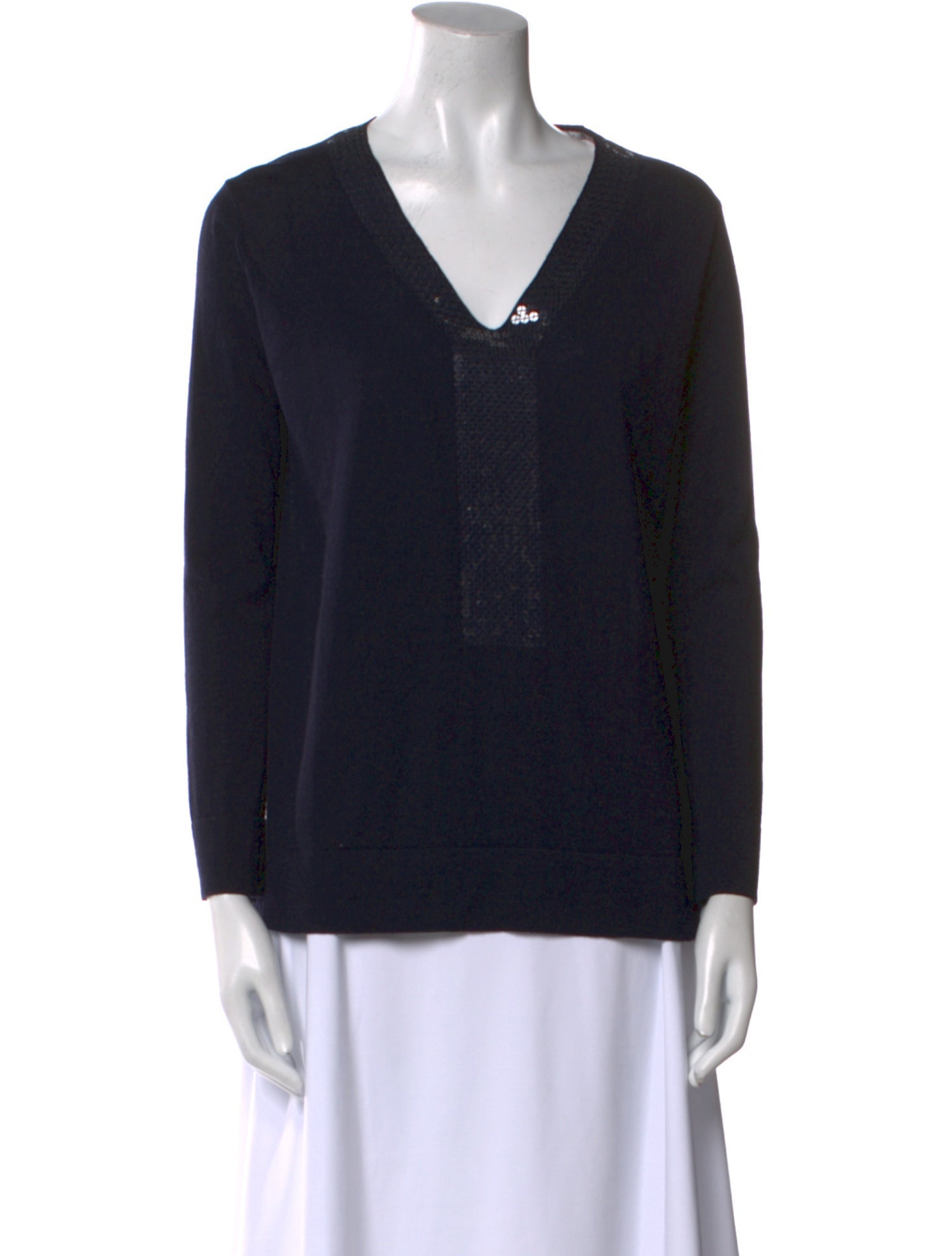 Piazza Sempione Virgin Wool V-Neck Top
