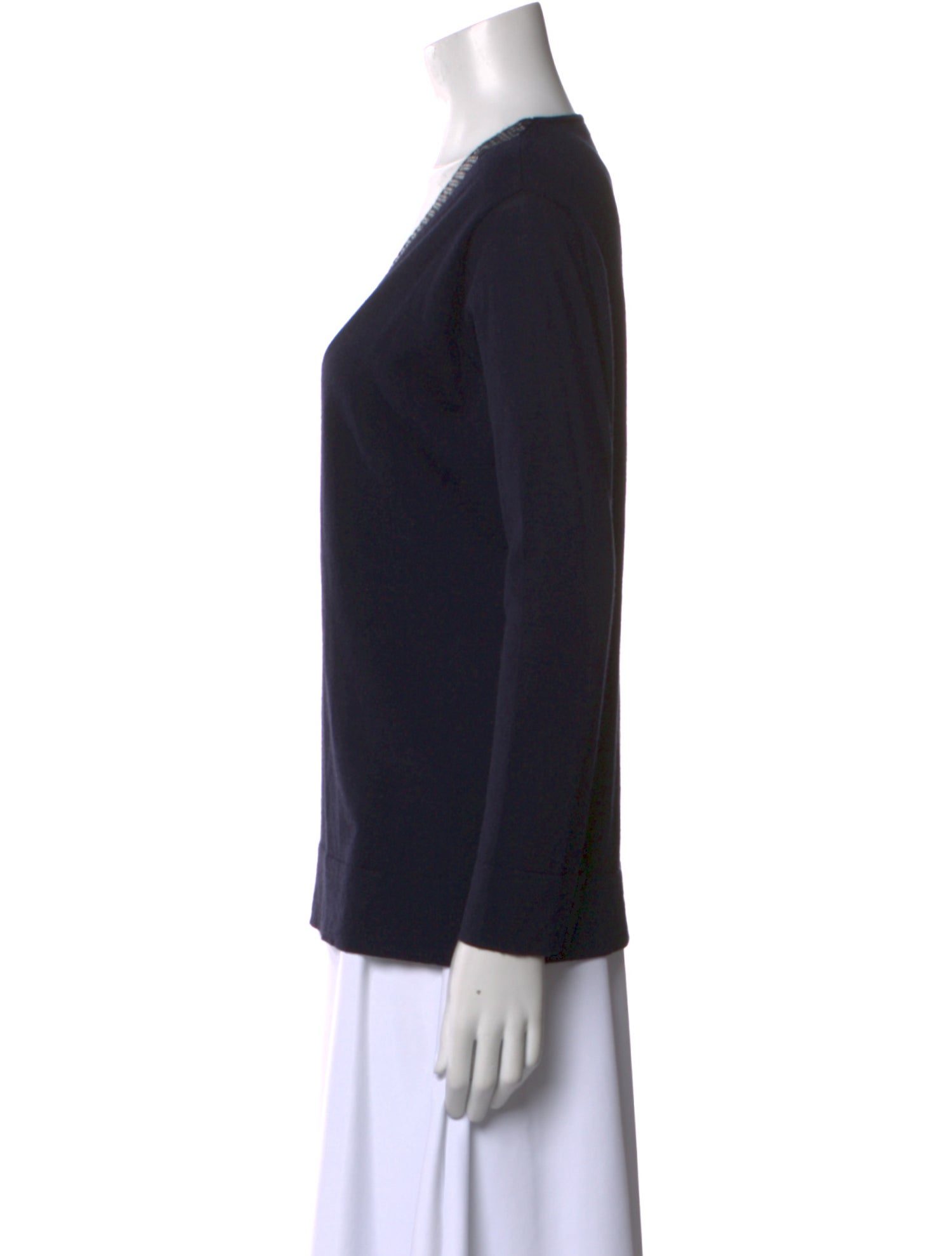Piazza Sempione Virgin Wool V-Neck Top