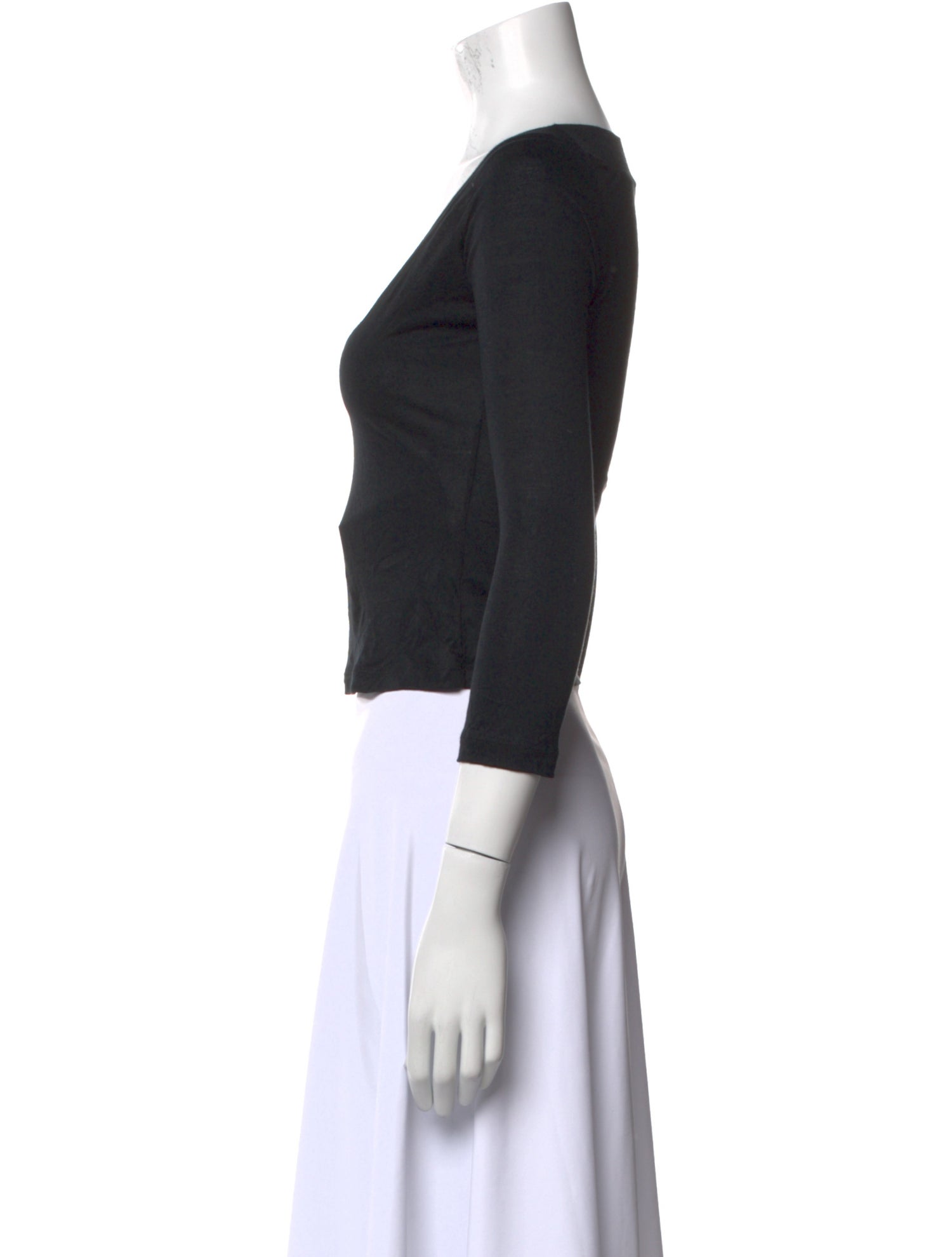 Piazza Sempione V-Neck Three-Quarter Sleeve Crop Top