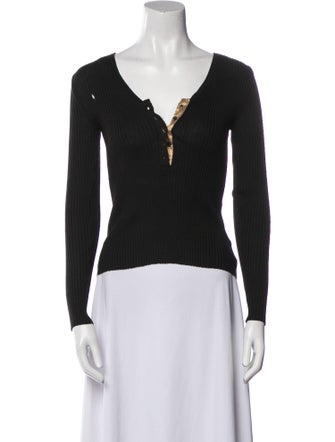 Piazza Sempione V-Neck Long Sleeve Top