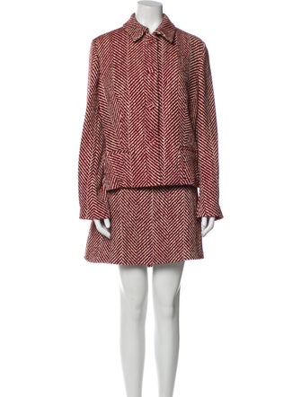 Piazza Sempione Wool Striped Skirt Suit