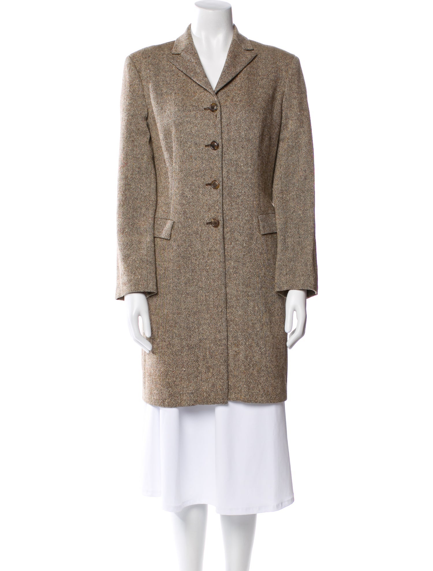 Piazza Sempione Virgin Wool Tweed Pattern Coat