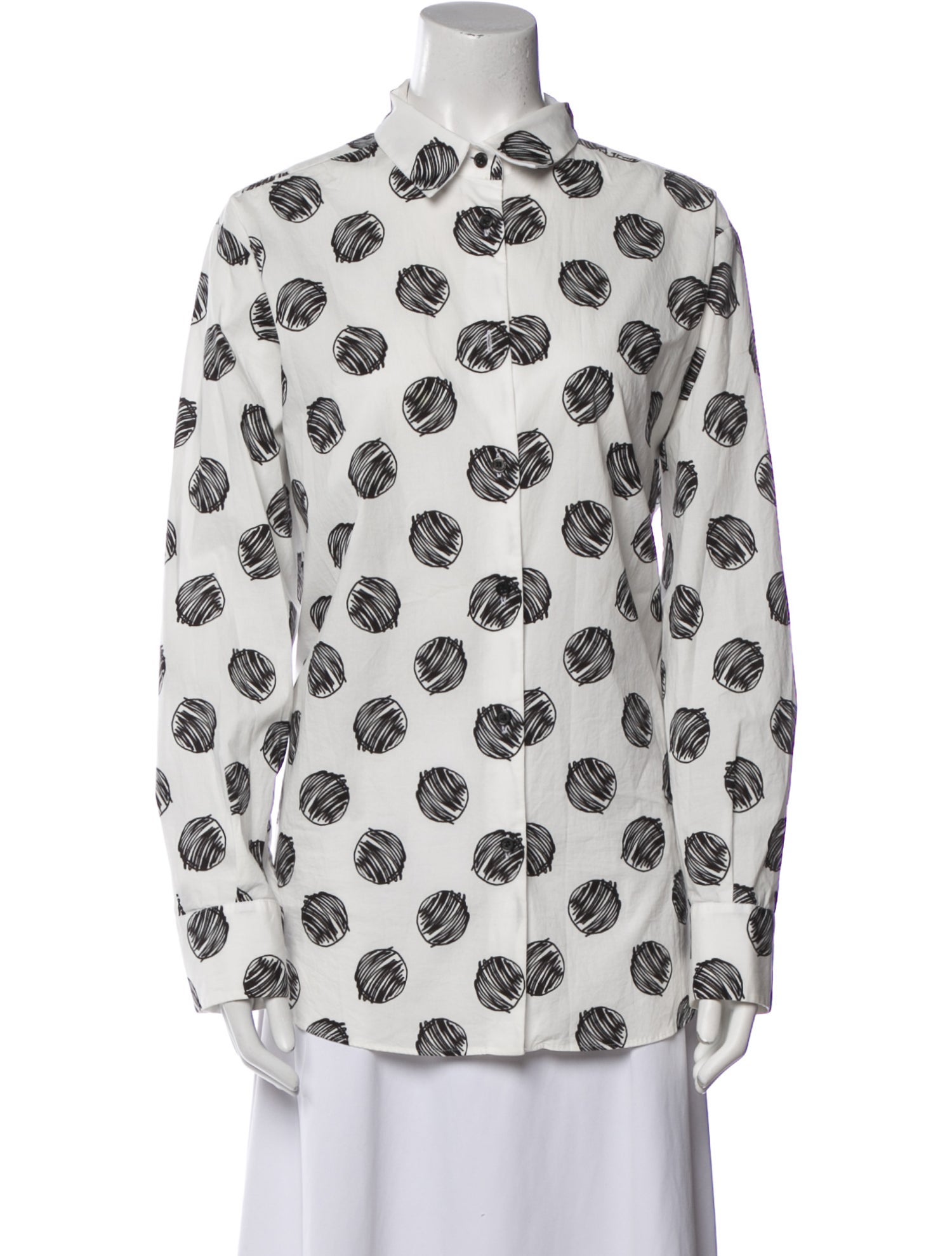 Piazza Sempione Printed Long Sleeve Button-Up Top