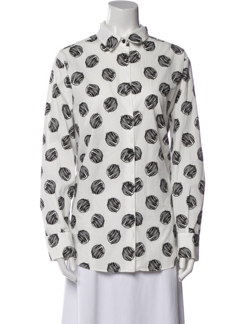 Piazza Sempione Printed Long Sleeve Button-Up Top