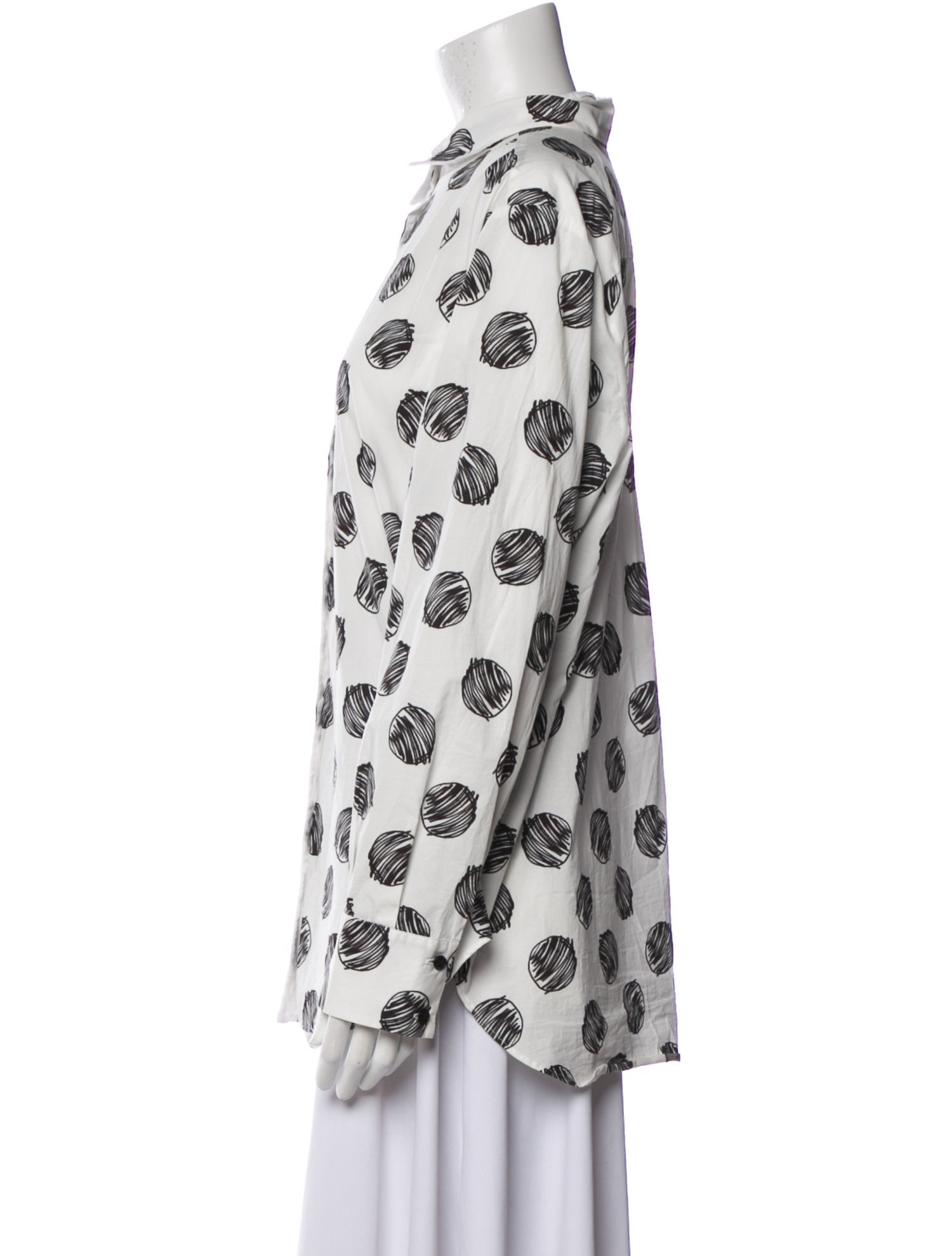 Piazza Sempione Printed Long Sleeve Button-Up Top