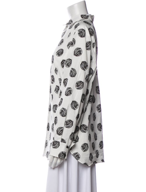 Piazza Sempione Printed Long Sleeve Button-Up Top