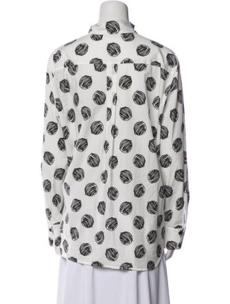 Piazza Sempione Printed Long Sleeve Button-Up Top