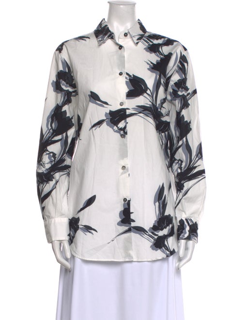 Piazza Sempione Printed Long Sleeve Button-Up Top