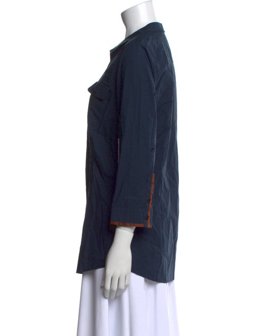 Piazza Sempione Three-Quarter Sleeve Button-Up Top