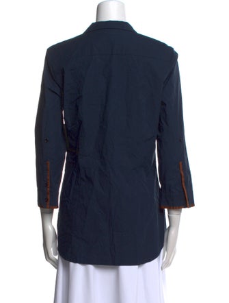 Piazza Sempione Three-Quarter Sleeve Button-Up Top