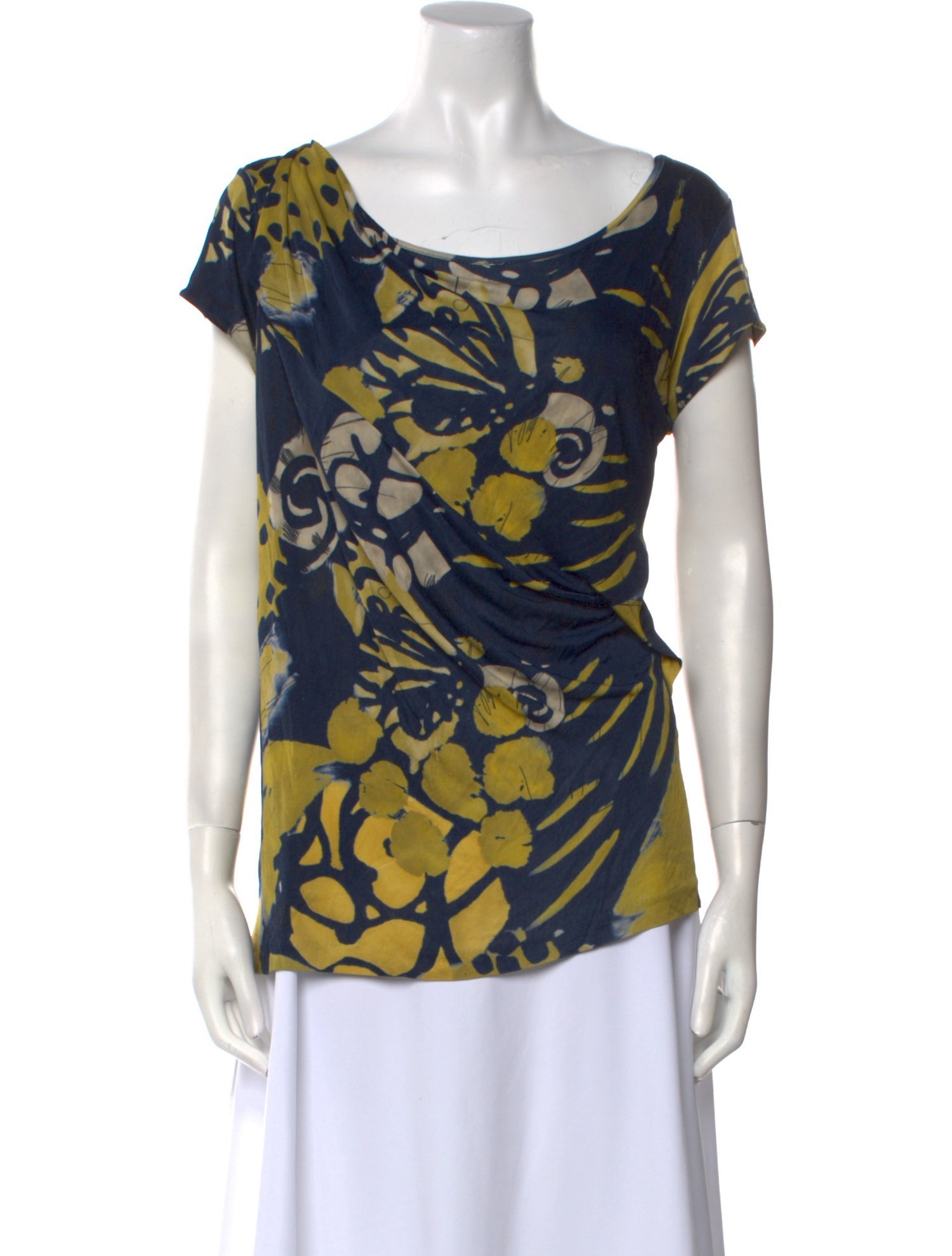 Piazza Sempione Printed Cowl Neck T-Shirt