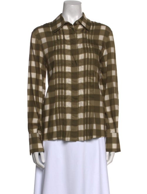 Piazza Sempione Plaid Print Long Sleeve Button-Up Top