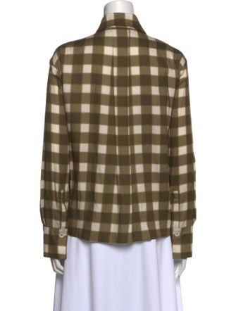 Piazza Sempione Plaid Print Long Sleeve Button-Up Top