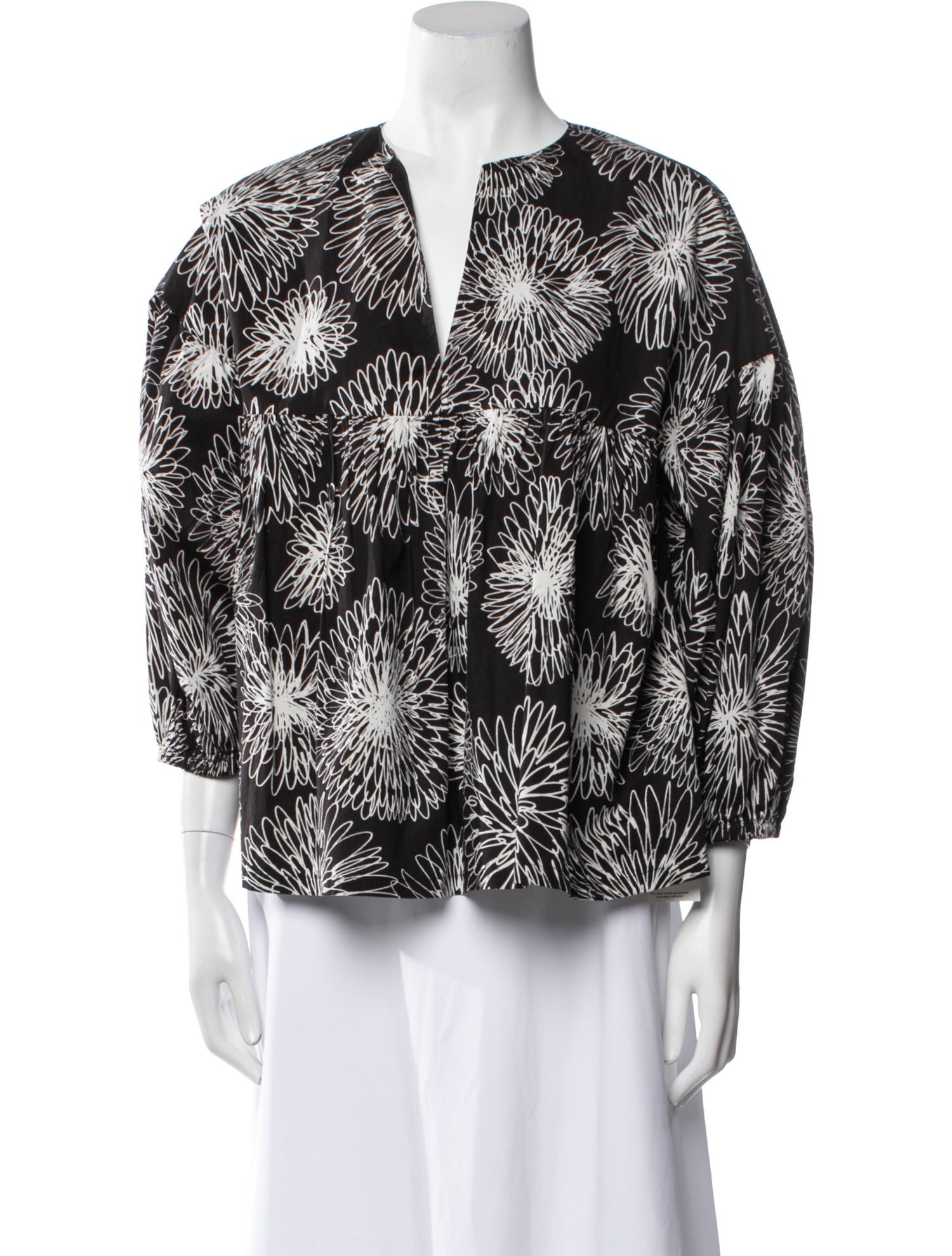 Piazza Sempione Printed V-Neck Blouse