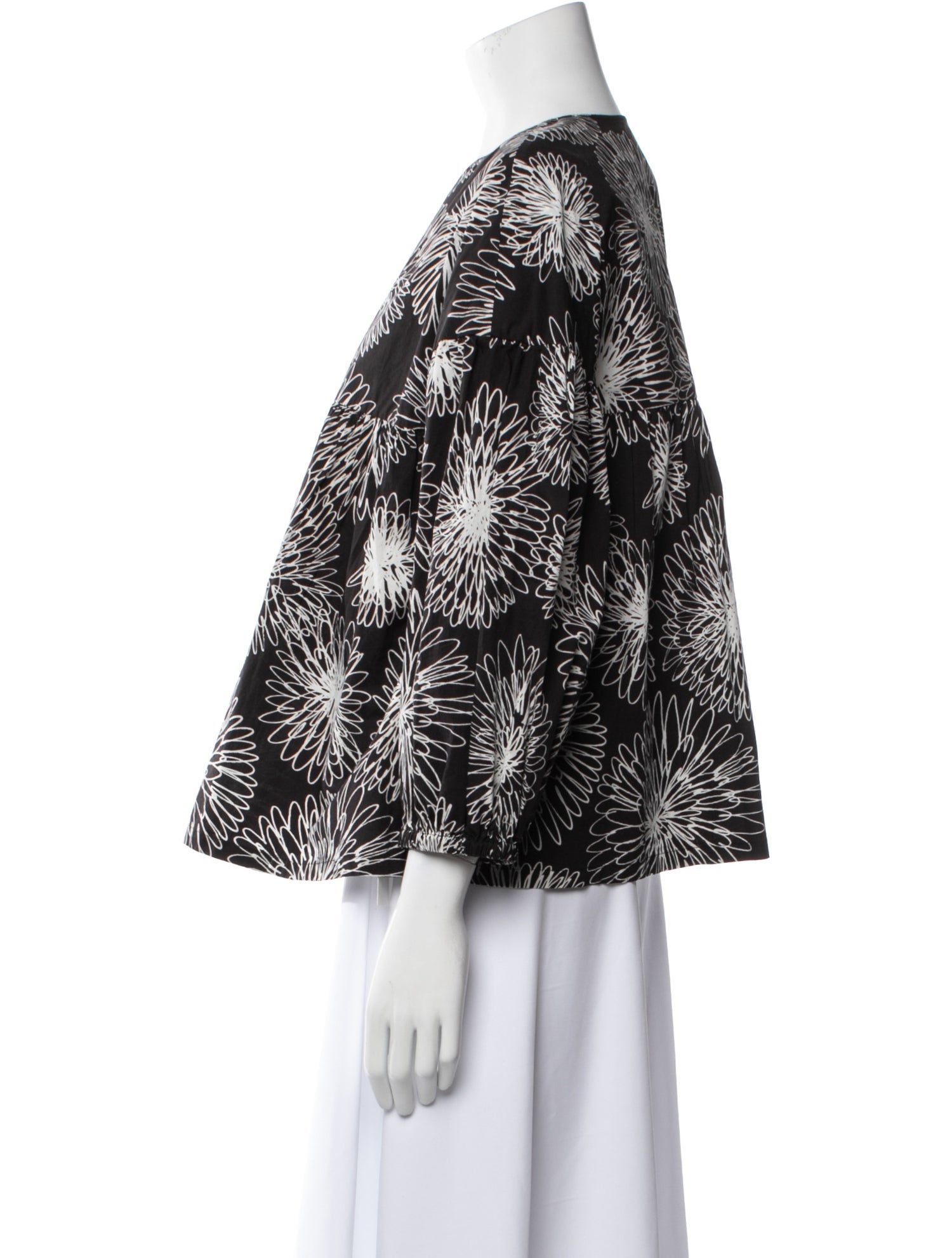 Piazza Sempione Printed V-Neck Blouse