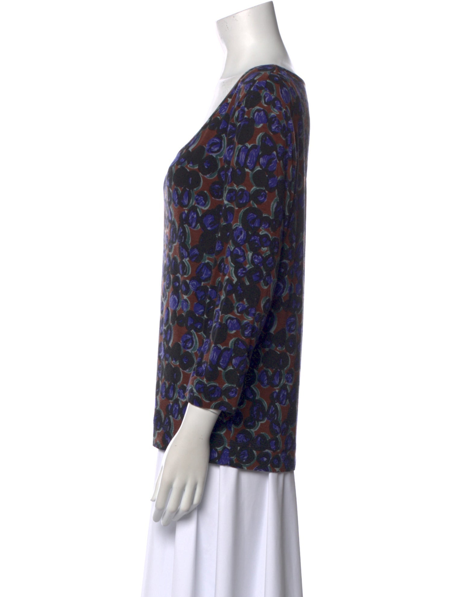 Piazza Sempione Printed Scoop Neck Blouse