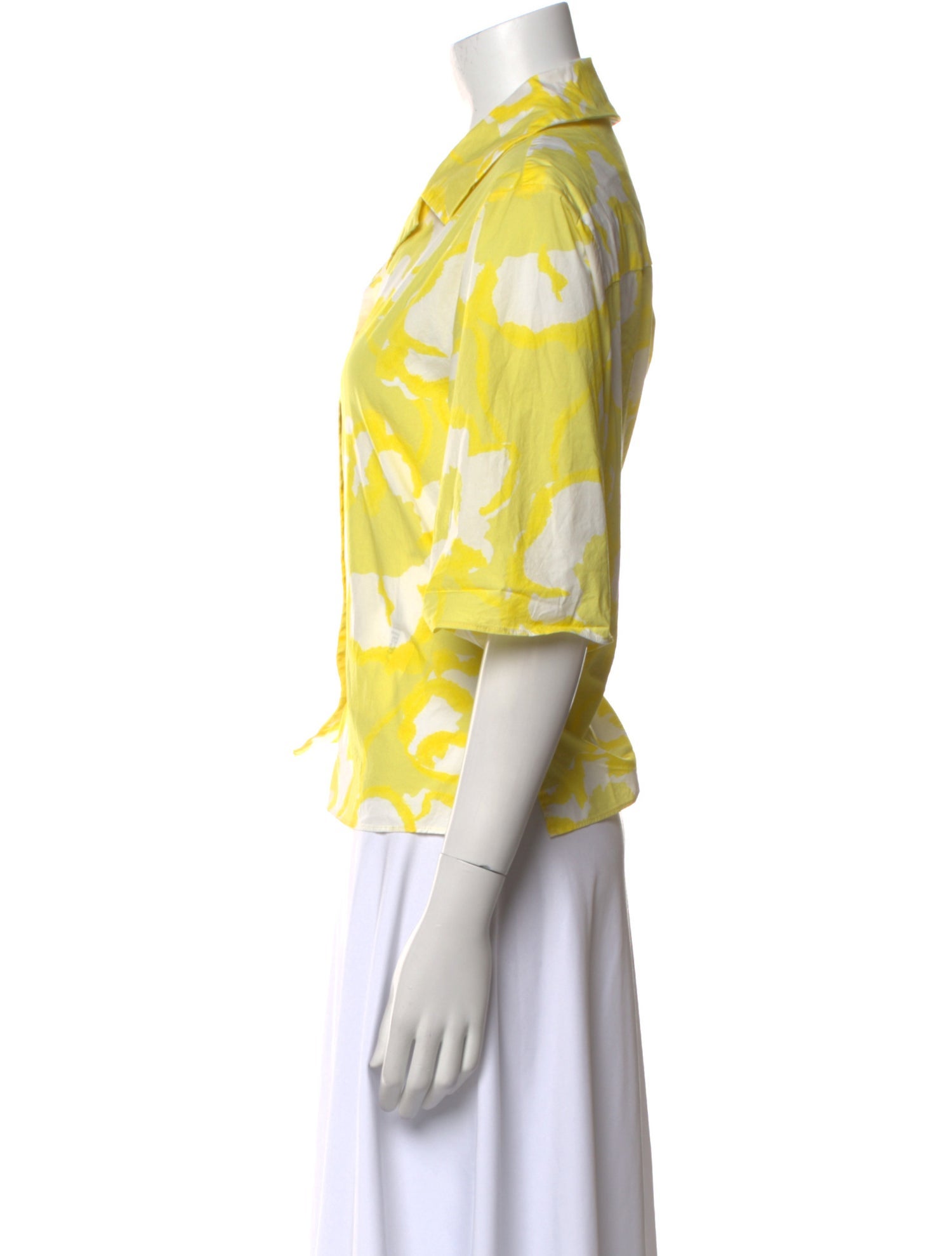 Piazza Sempione Printed Three-Quarter Sleeve Button-Up Top