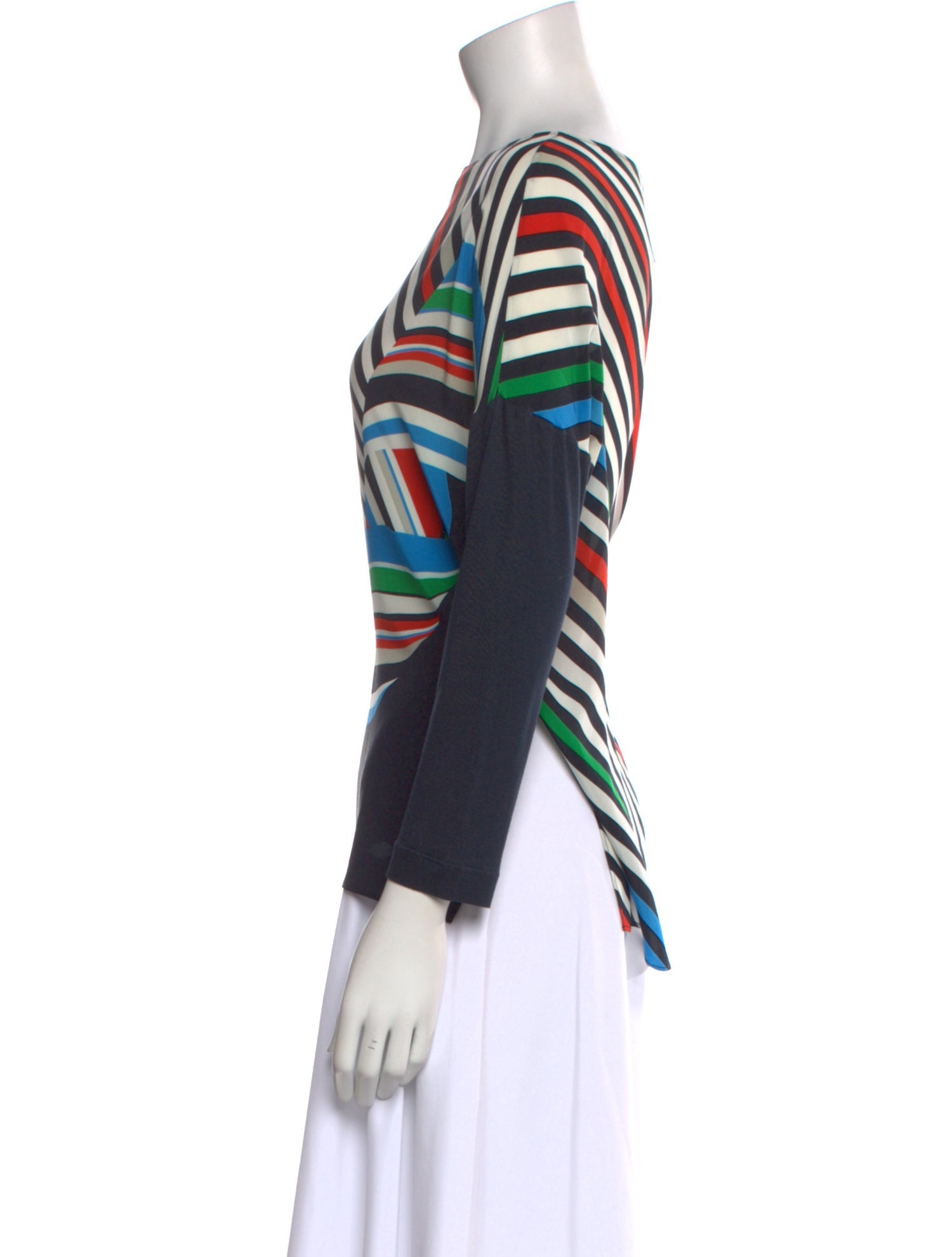 Piazza Sempione Striped Bateau Neckline Top