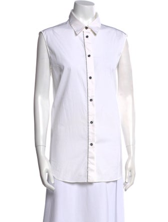 Piazza Sempione Sleeveless Button-Up Top