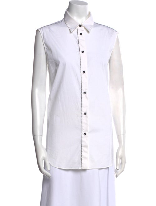 Piazza Sempione Sleeveless Button-Up Top