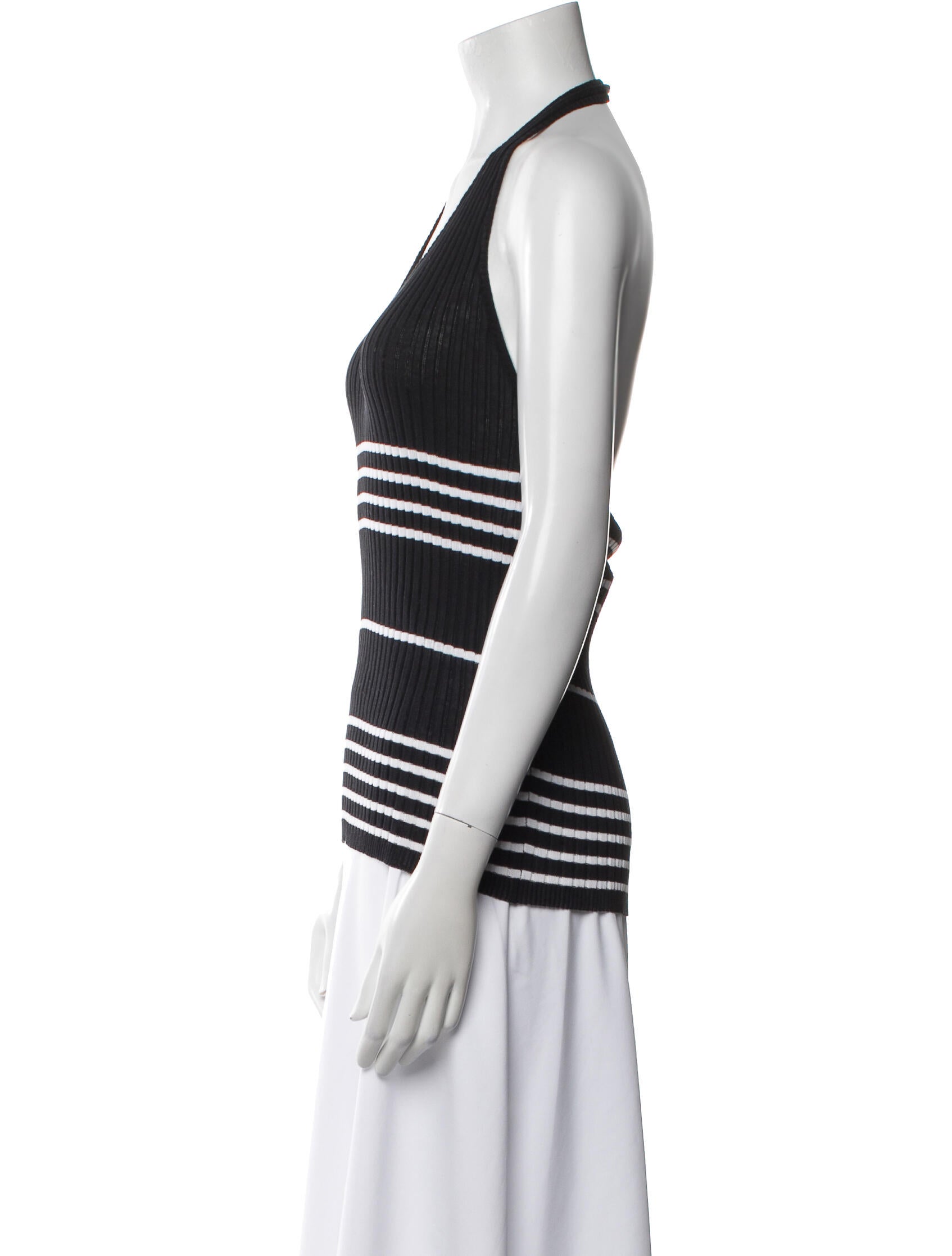 Piazza Sempione Striped V-Neck Top