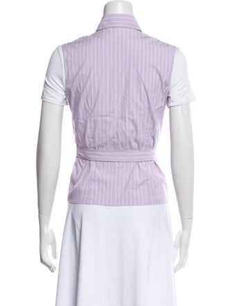 Piazza Sempione Striped Short Sleeve Button-Up Top