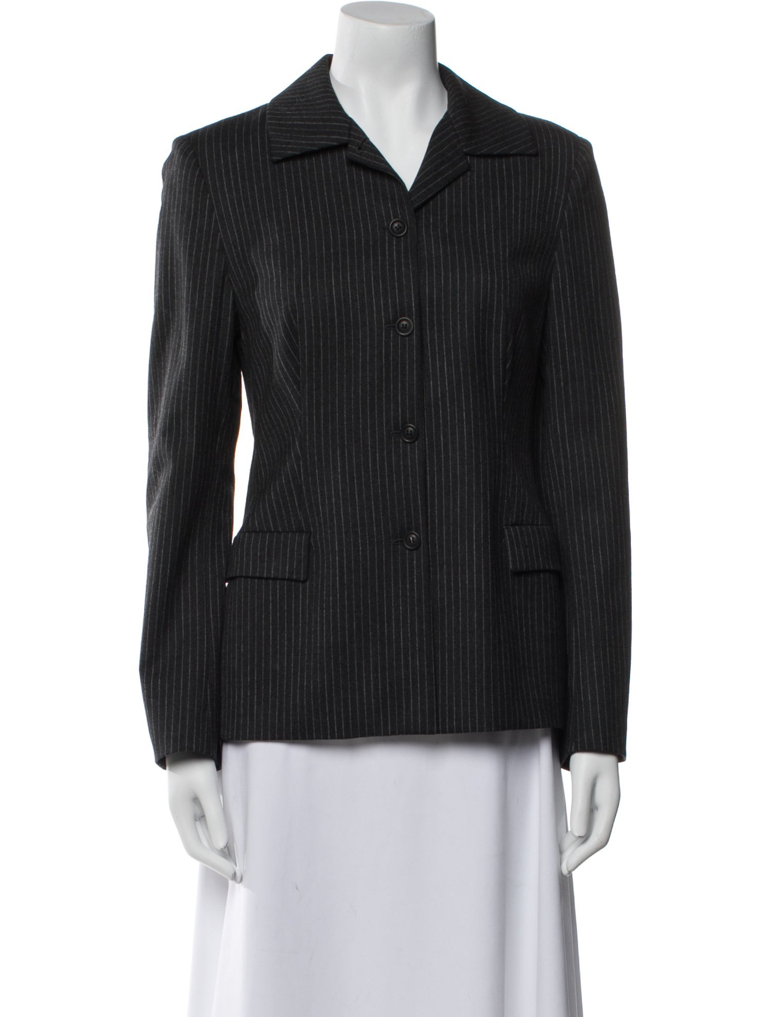 Piazza Sempione Virgin Wool Striped Blazer