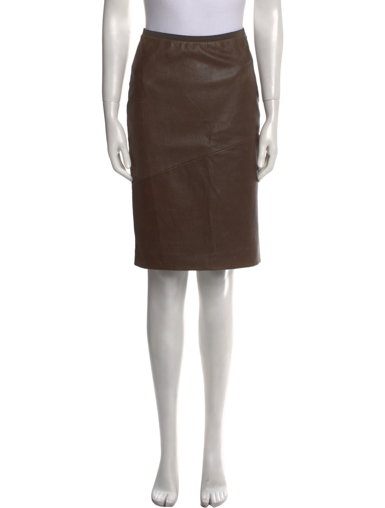 Piazza Sempione Leather Knee-Length Skirt