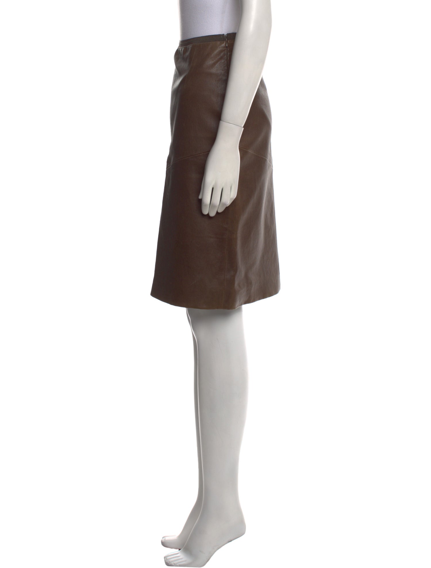 Piazza Sempione Leather Knee-Length Skirt