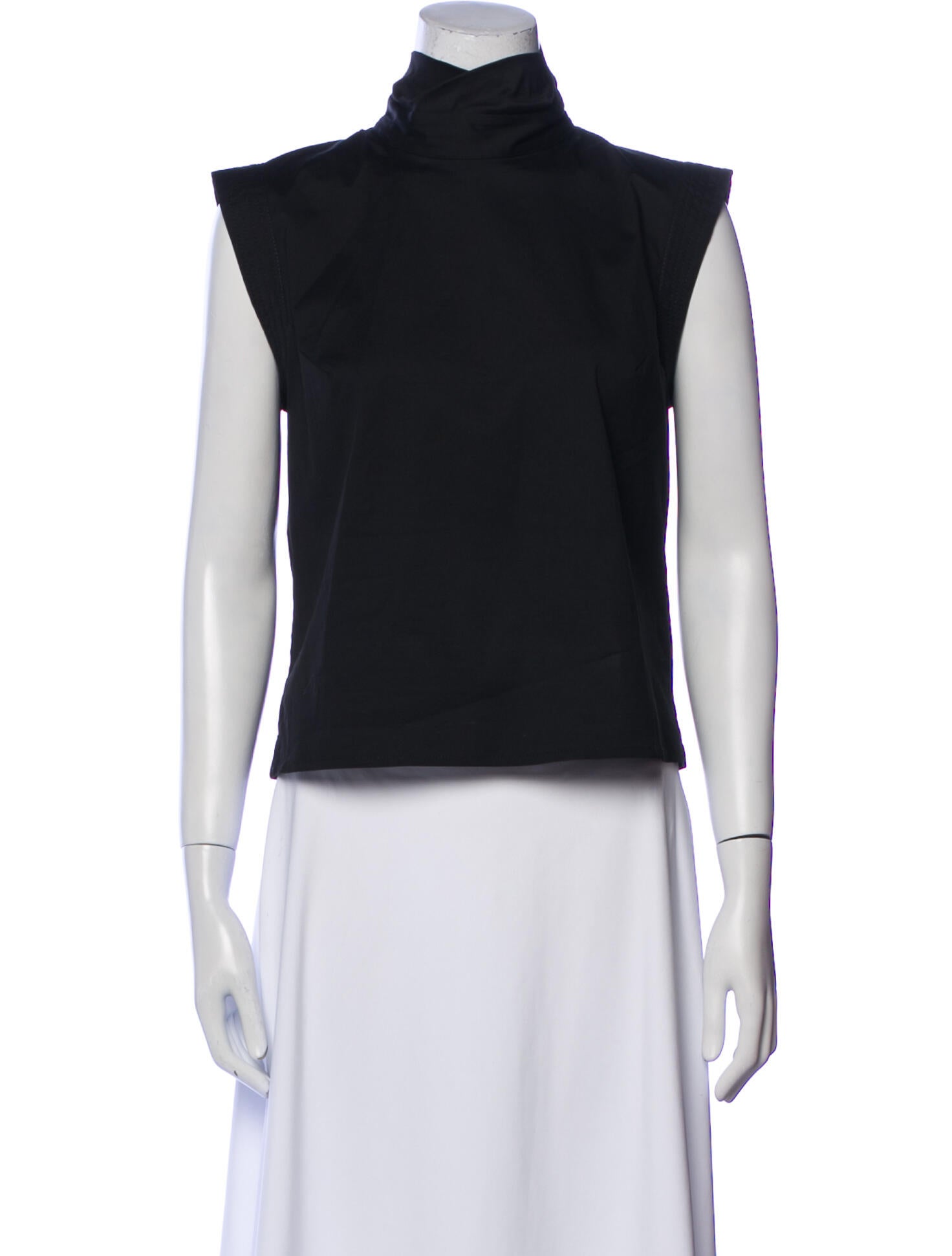 Piazza Sempione Turtleneck Sleeveless Crop Top