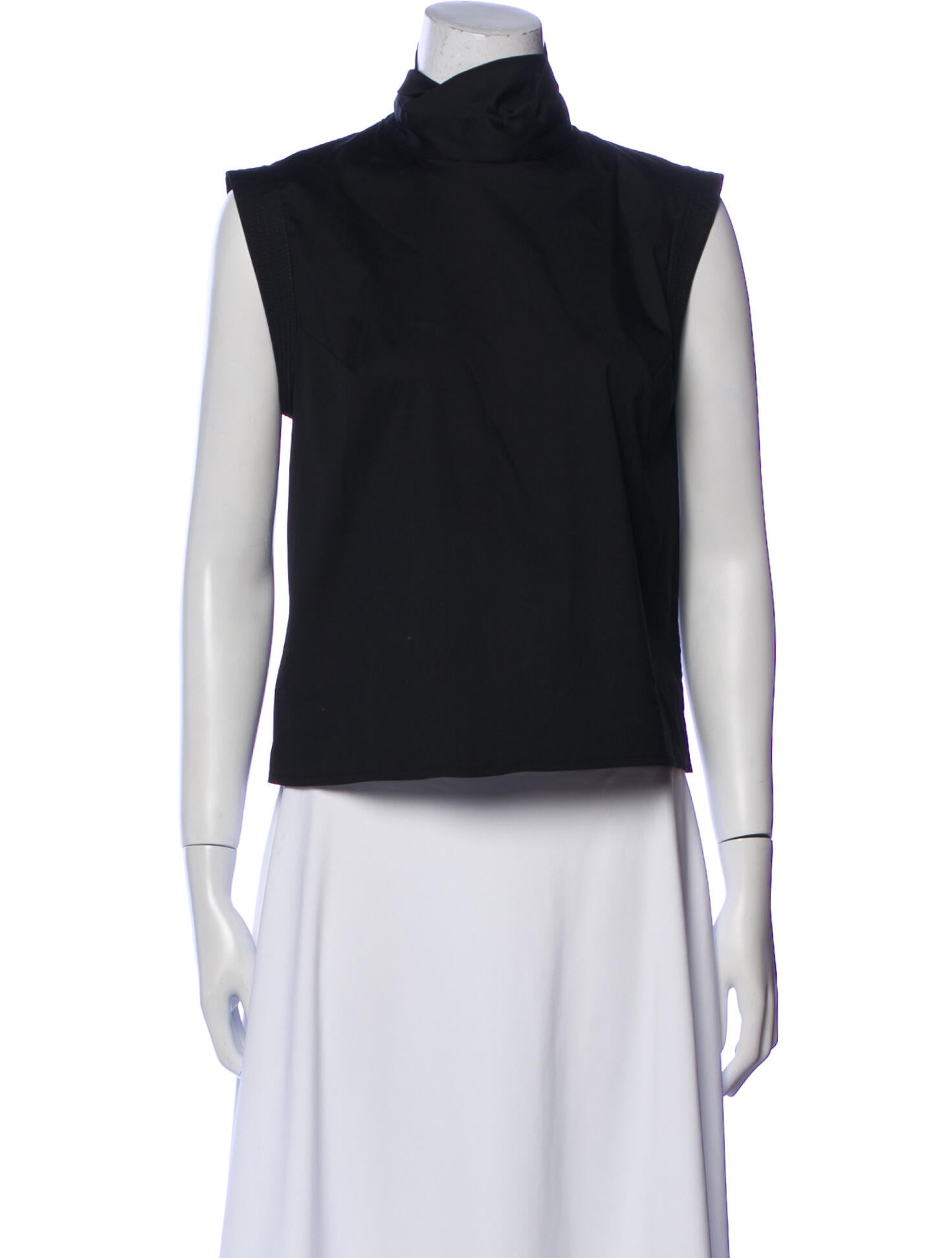 Piazza Sempione Turtleneck Sleeveless Crop Top