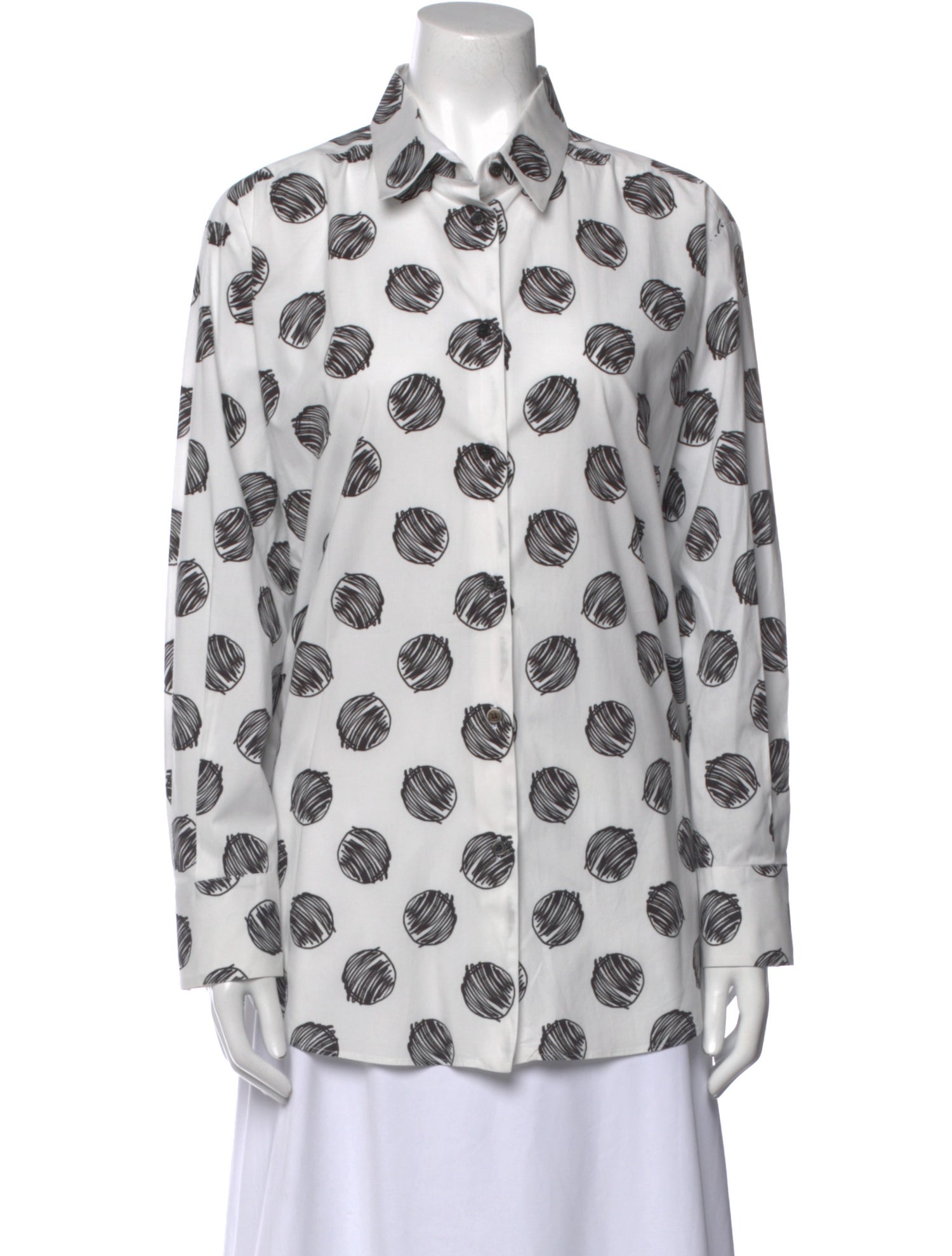 Piazza Sempione Printed Long Sleeve Button-Up Top
