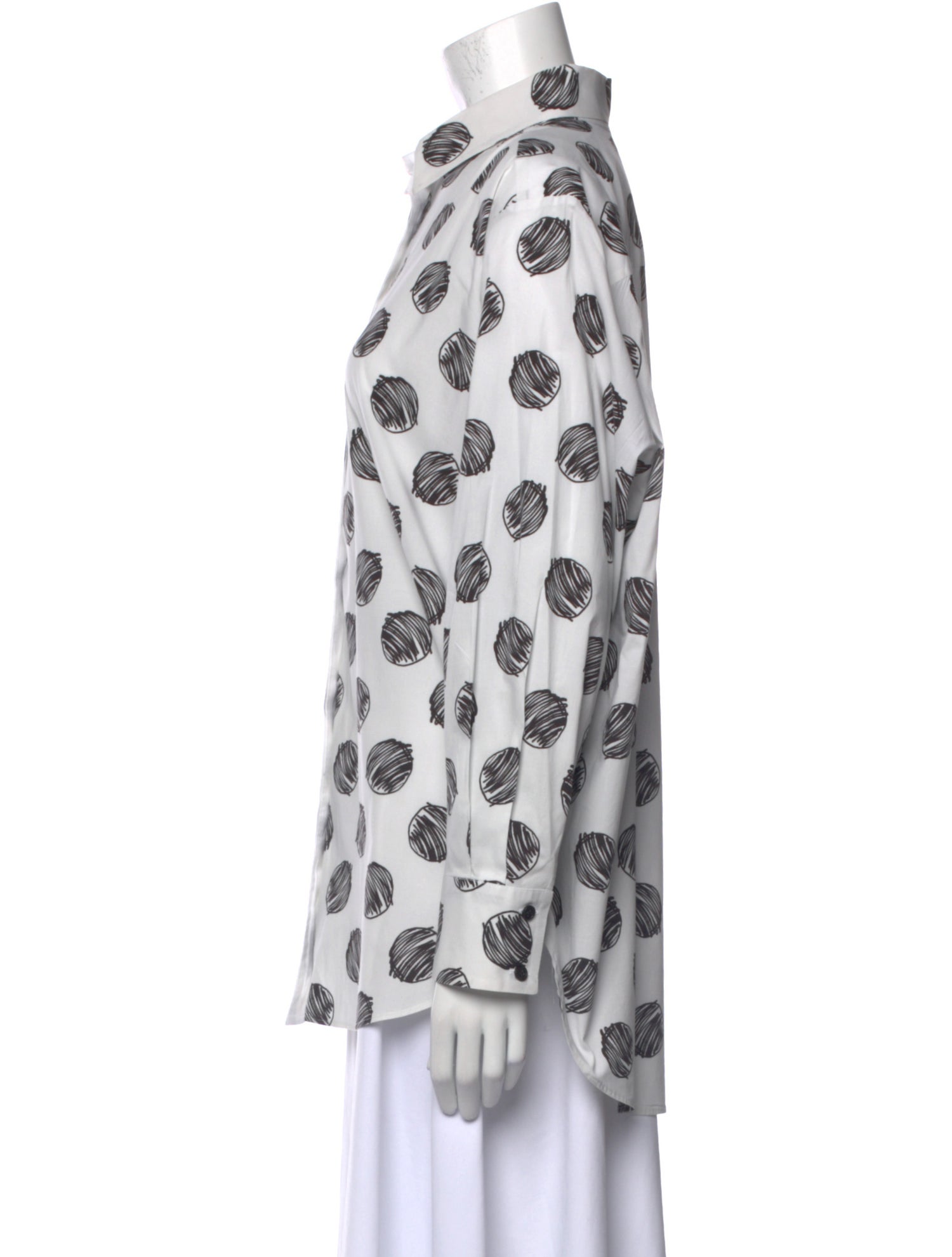 Piazza Sempione Printed Long Sleeve Button-Up Top