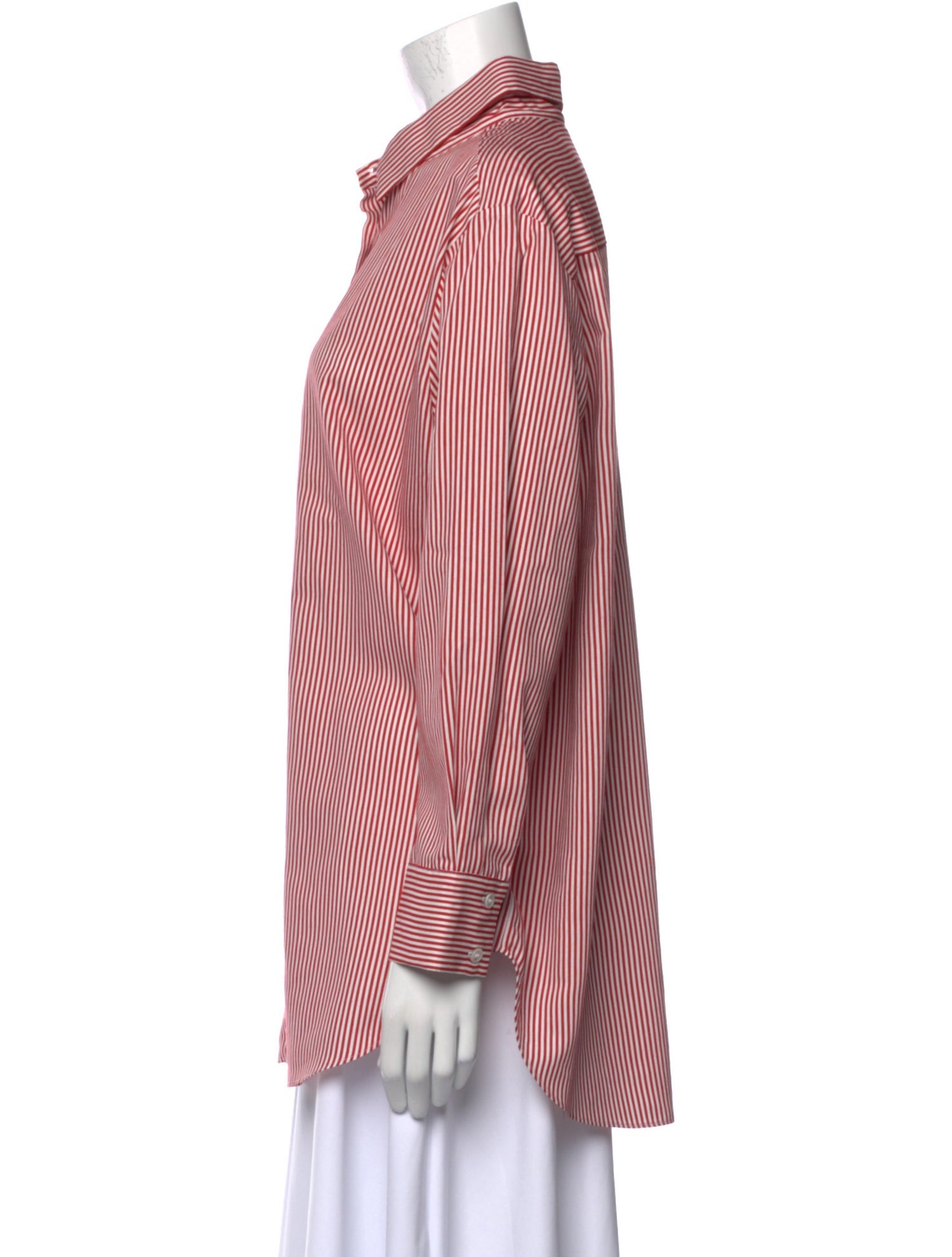 Piazza Sempione Striped Long Sleeve Button-Up Top