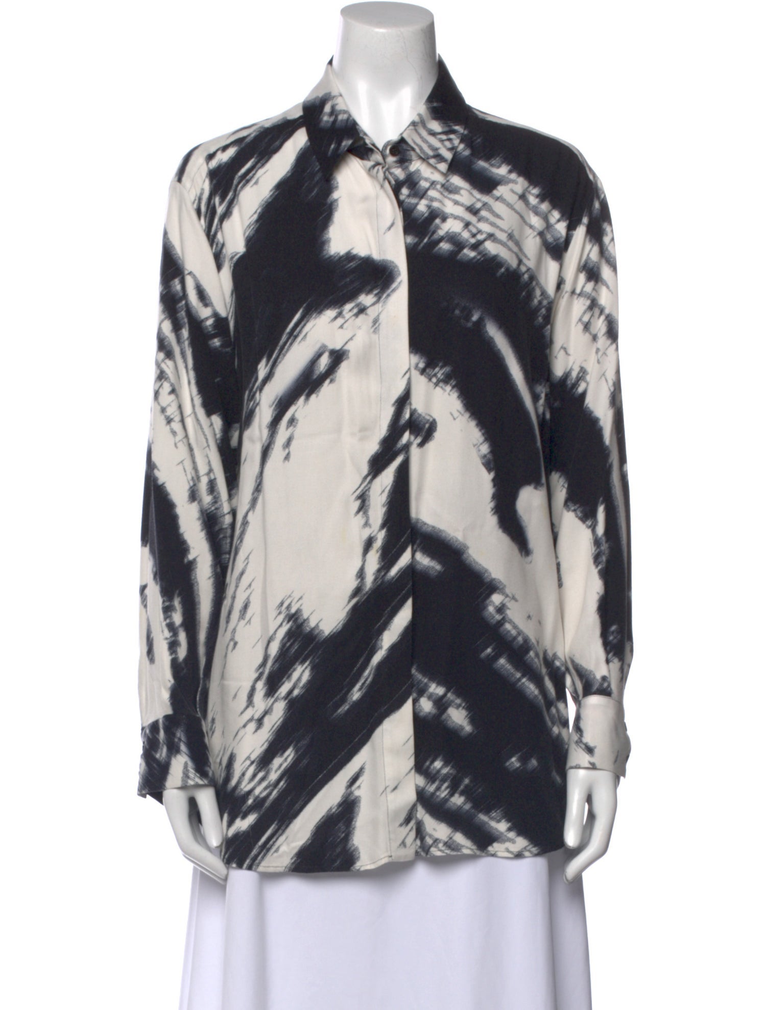 Piazza Sempione Tie-Dye Print V-Neck Button-Up Top