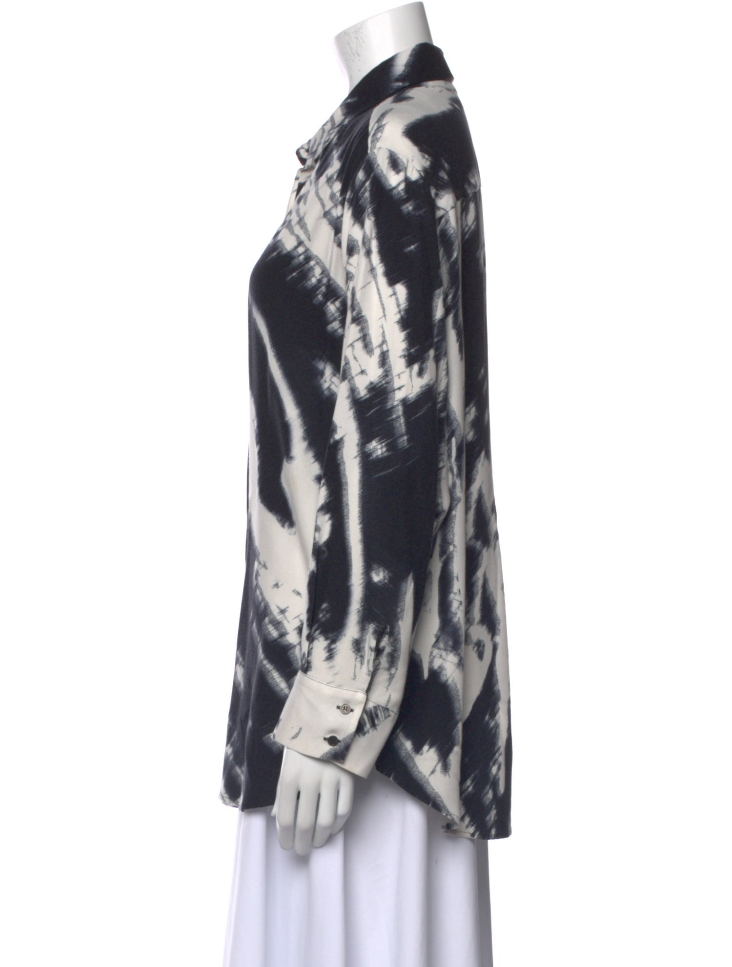 Piazza Sempione Tie-Dye Print V-Neck Button-Up Top