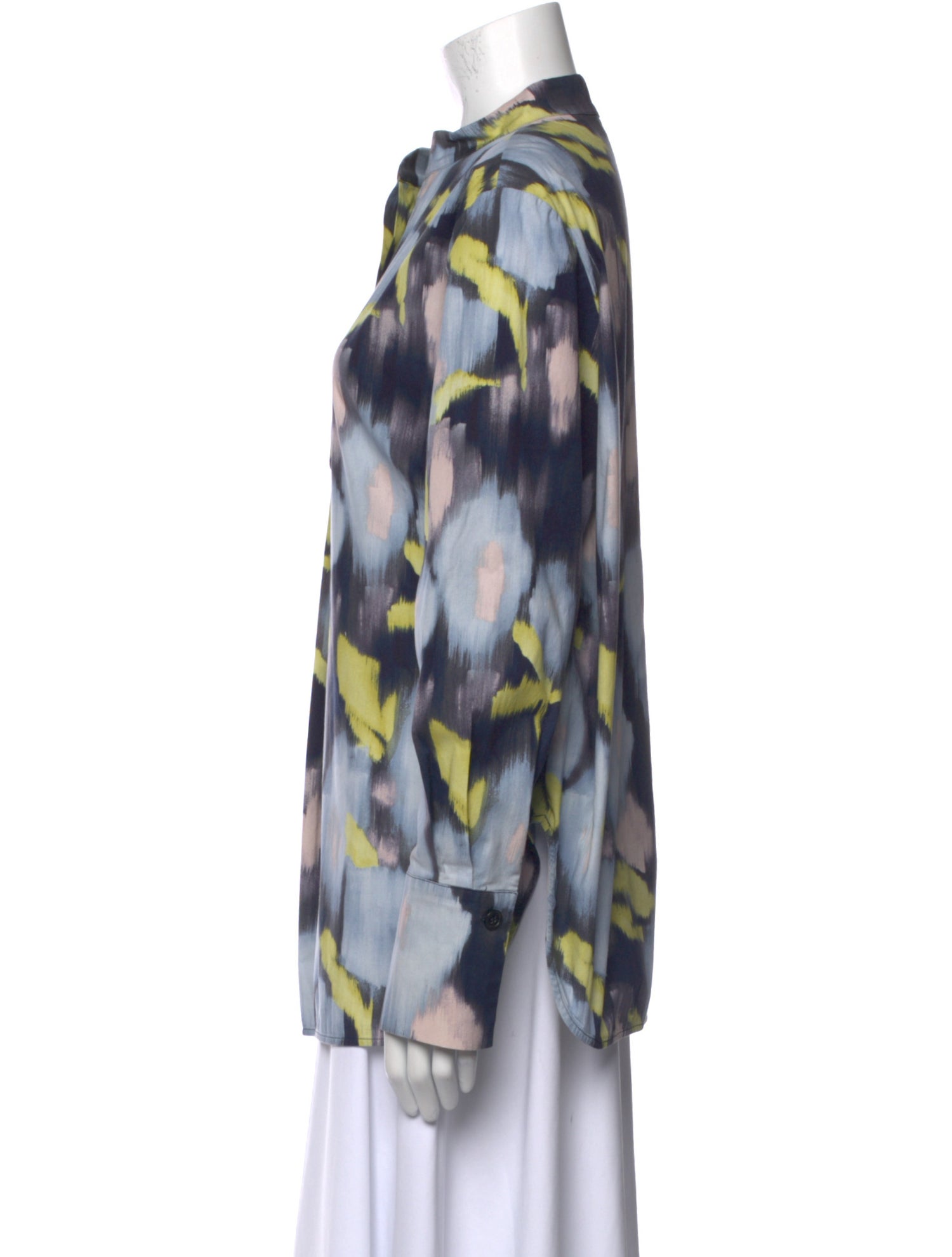 Piazza Sempione Printed Mock Neck Blouse