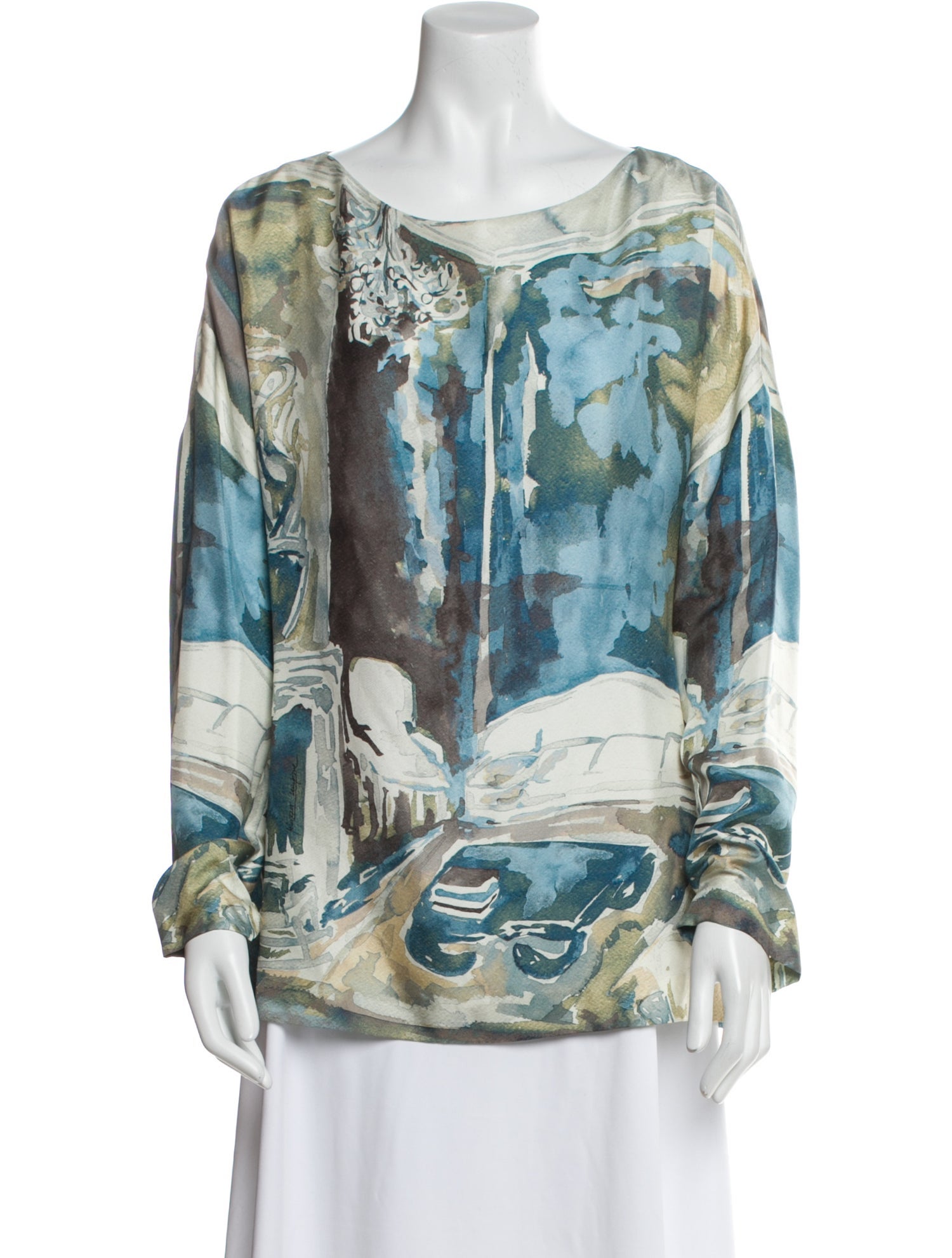 Piazza Sempione Silk Printed Blouse