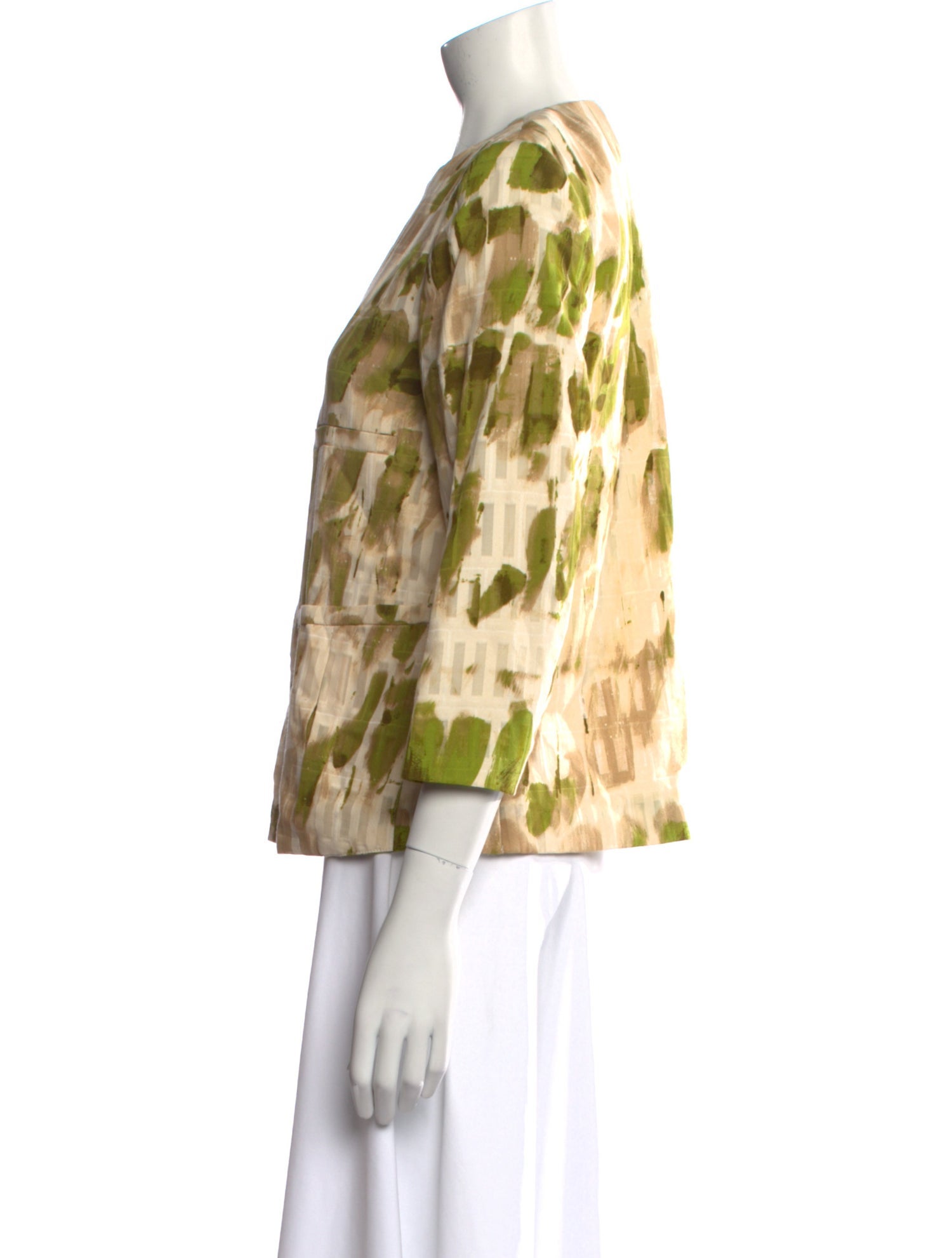 Piazza Sempione Animal Print Crew Neck Blouse