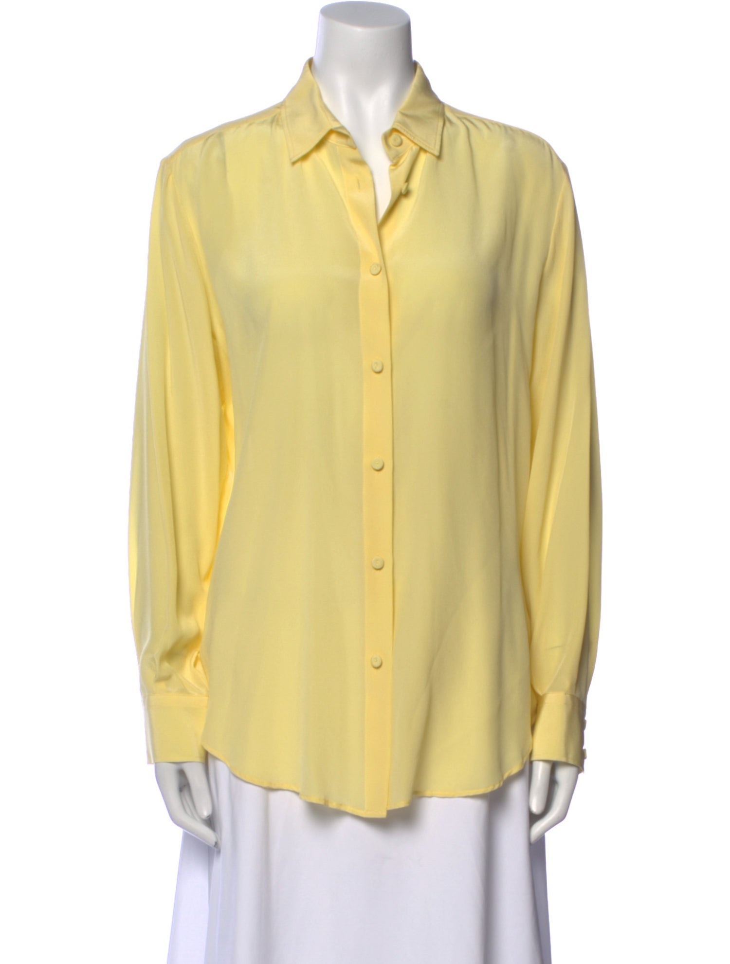 Piazza Sempione Silk Long Sleeve Button-Up Top