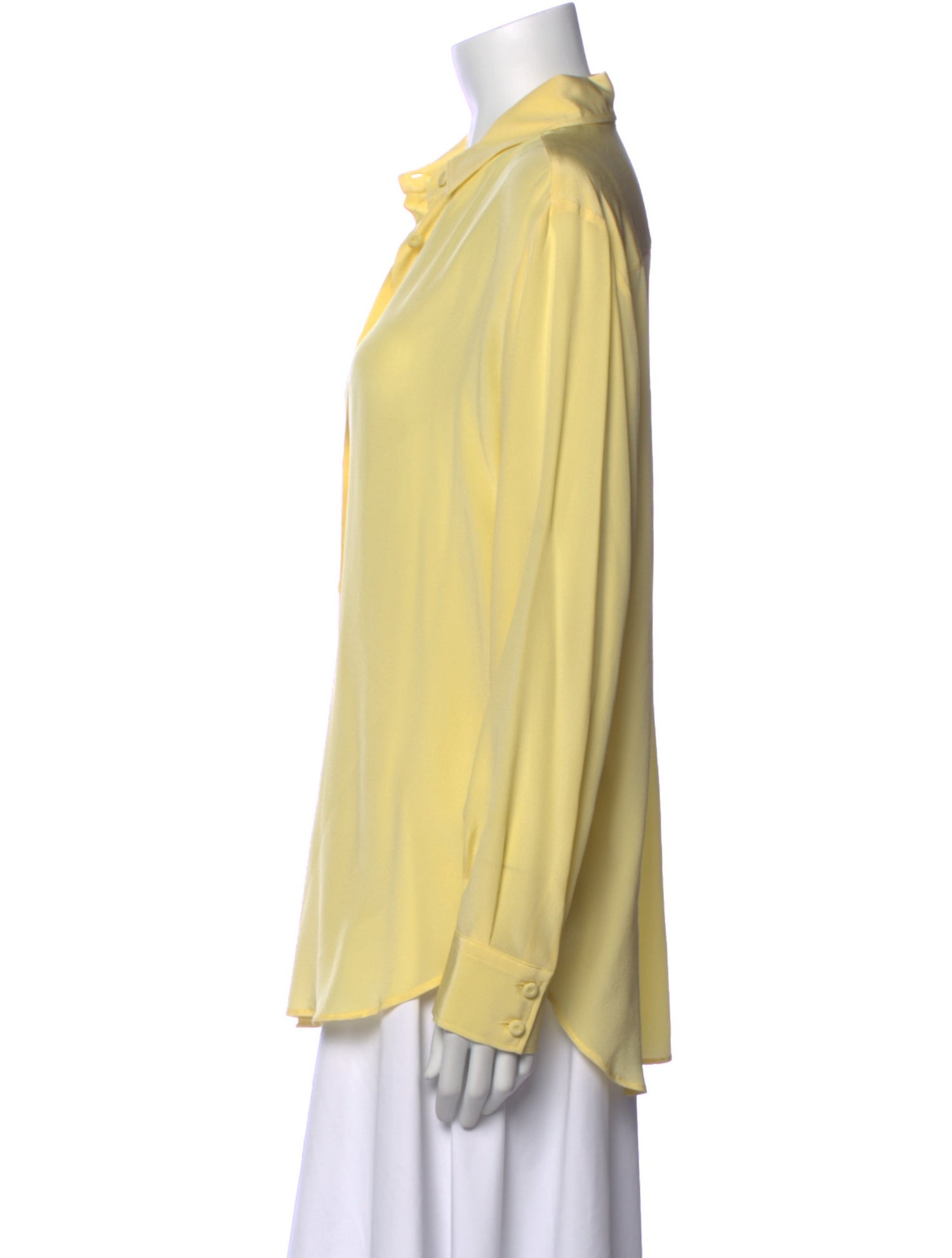 Piazza Sempione Silk Long Sleeve Button-Up Top