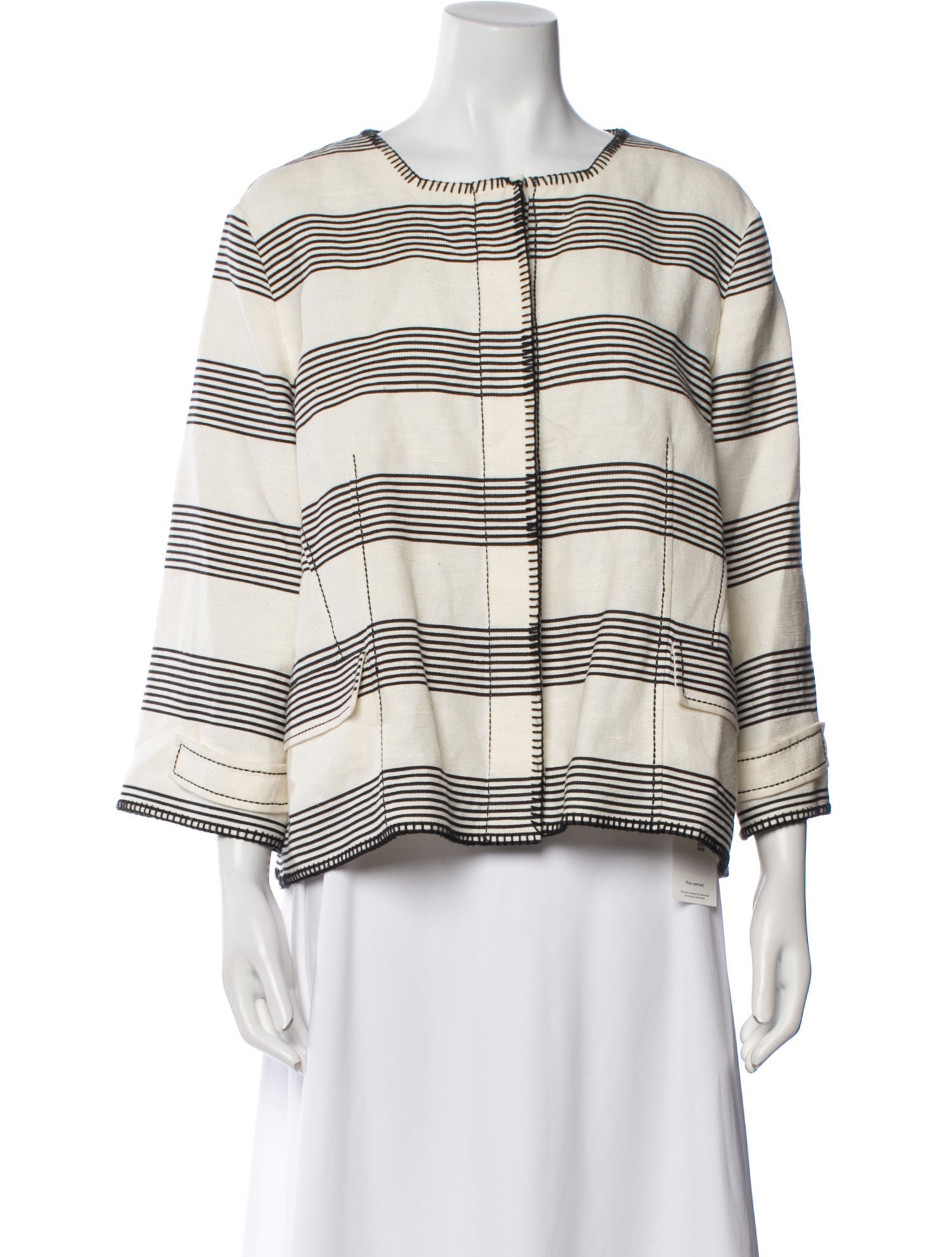 Piazza Sempione Linen Striped Evening Jacket
